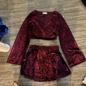 velvet set- skirt and top